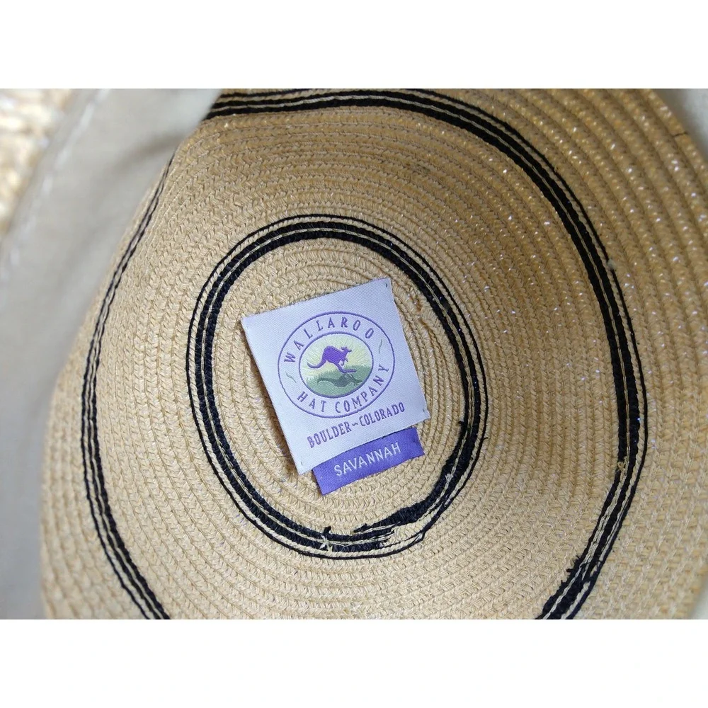 Wallaroo Savannah Wide Brim Straw Sun Hat Beige Women OS